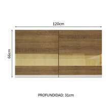 Alacena Madesa Glamy 120 Cm 2 Puertas Con Vidrio Color Marrón - Marrón - Ver 2