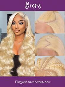 613 13x6 Lace Front Wig Human Hair 24 Inch Blonde Wig Human Hair 250% Density Body Wave Lace Front Wigs Human Hair Pre Plucked 613 Lace Front Wig Human Hair Blonde HD Lace Frontal Wig