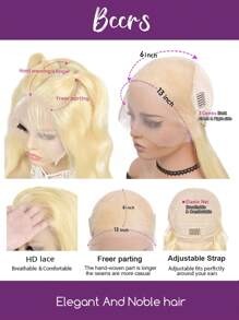 613 13x6 Lace Front Wig Human Hair 24 Inch Blonde Wig Human Hair 250% Density Body Wave Lace Front Wigs Human Hair Pre Plucked 613 Lace Front Wig Human Hair Blonde HD Lace Frontal Wig