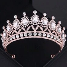 1 PIEZA Deslumbrante corona de cristal Tiaras y coronas para fiestas, bailes de graduación para mujeres, accesorios de boda y pelo, joyería, tocado de regalo