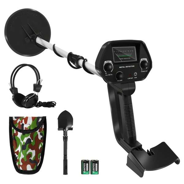 TRMLBE Garten Metalldetektor Profi Metalldetektoren Set mit Tragetasche Leichter Metallsuchgerät mit Höhenverstellbare Handgriff für Anfänger