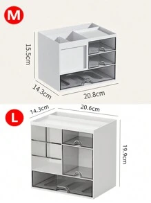 1pc Minimalist Desktop Drawer Pen Holder Multifunctional Stationery Storage Box, Large Capacity Assembable Office Organizer'