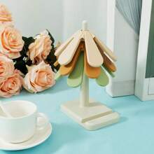 3 Pcs Silicone Trivets Tree Shape Trivet Mat With Storage Holder Heat Resistant Silicone Hot Pad Flexible Kitchen Trivets For Hot Dishes Pots Pans Cups - Multicolor - View 11