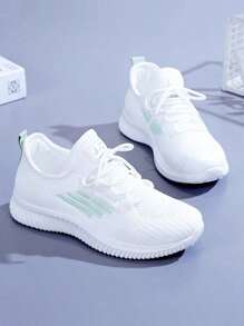 Women's Fashion Soft-Soled Simple Casual Sports Shoes, Breathable, Lightweight, Non-Slip Hiking Shoes, Breathable And Comfortable Running Shoes - 綠色 - 查看 7