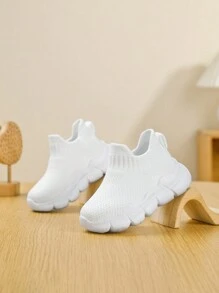 Baby Breathable Mesh Sock Shoes, Soft-Sole Comfortable Prewalker Shoes - White - View 3