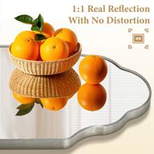 Scalloped Wall Mirror, Bathroom Mirror Irregular Mirror With Aviation Aluminum Alloy Frame & Shatter-Proof Glass For Living Room Bathroom Bedroom Entryway Gifts