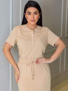 Women's Casual Set - 米色 - 查看 4