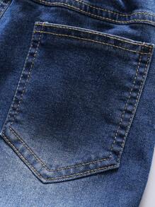 Young Boy Solid Color Elastic Casual Denim Jeans Pants, Spring