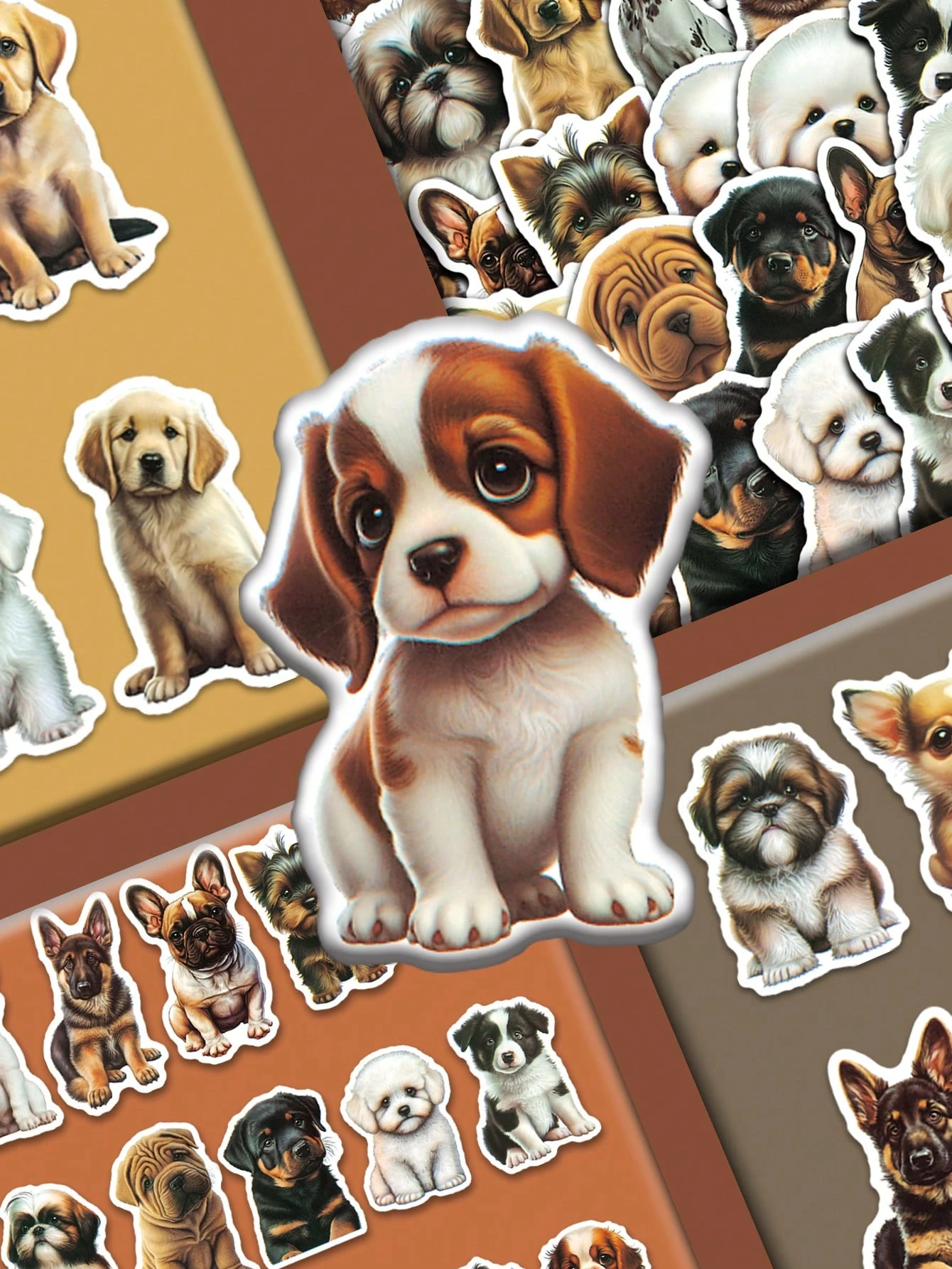 50pcs Cute Cartoon Dogs Stickers, For Water Bottles, Laptop, Phones ...