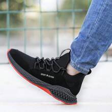 GUYISA 中帮安全鞋，舒适贴合，软底钢头，防挤压防穿刺，男女通用黑色运动鞋款建筑/工作低帮安全鞋，女款小号 35，男款大号 48