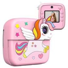 Kids Instant Print Camera, Christmas Birthday Gift, 6-12 Years Girls Boys, HD Digital Camera, Portable Toys 6 7 8 9 10 Years Girls, Pink - Multicolor - View 16