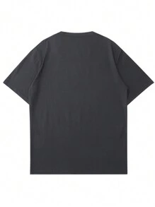 Camiseta informal de manga corta de cuello redondo con estampado gráfico para hombres