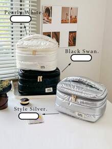 大容量便携式化妆包，旅行洗漱用品收纳包手提包洗漱包洗漱包洗漱旅行包化妆收纳包沙滩包度假必备学校用品旅行必备女士大学宿舍浴室返校用品 - 彩色 - 查看 7