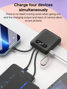 1个10000mAh 10W便携式移动电源，1个输入端口和3个输出端口，带充电器输出保护，兼容Type-C/Lightning/Micro充电输出接口 - 彩色 - 查看 5