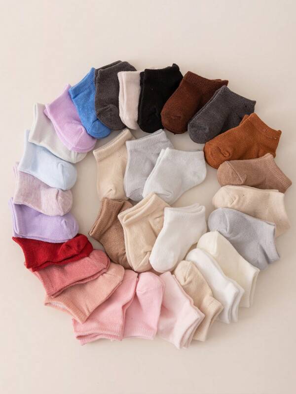 20 pares de calcetines para bebé, multicolor, elásticos, adecuados para primavera y verano