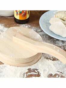 1pc Wooden Handled Dough Press, Multi-Purpose Pastry Mold, Round Shape, For Making Dumpling Skin, Bun Skin, Mochi Etc. - Multicolor - View 4