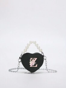 Miniborsetta elegante e carina, stampe di 26 lettere in stile ballerina, borsa a tracolla in PU con manico e porta-monete a forma di rossetto. Può essere utilizzato come porta-monete per rossetto, da portare a spalla o a tracolla. Adatto per uscite, viaggi e shopping. Perfetto come regalo per Natale, Ringraziamento, San Valentino o per il venerdì. Il regalo ideale. Romantico.