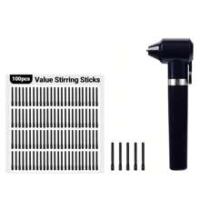 6-Color Paint Mixer Set - Black, White, Purple, Pink, Green, Blue, With 5 Mixing Sticks, Ink Blender Tool Kit, New Year & Valentine's Day Gift, 100 Mixing Sticks, Electric Makeup Ink Pigment Mixer Suitable For Microblading Supplies - Multicolor - View 22