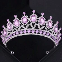 1 PIEZA Deslumbrante corona de cristal Tiaras y coronas para fiestas, bailes de graduación para mujeres, accesorios de boda y pelo, joyería, tocado de regalo