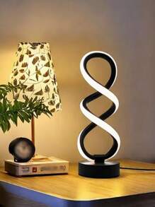 LED创意螺旋形装饰小夜灯现代简约北欧风格台灯高显色低功耗柔和无眩光灯光护眼阅读卧室浪漫氛围灯 - 彩色 - 查看 8