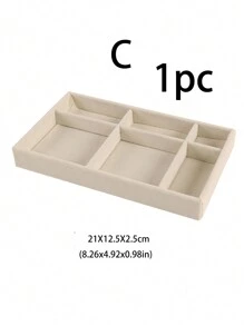 4 件/套天鹅绒珠宝托盘、珠宝展示托盘、珠宝收纳托盘、珠宝整理托盘、化妆品整理盒、化妆品展示托盘、时尚珠宝展示托盘、纯色珠宝托盘、可堆叠珠宝托盘、多隔间珠宝托盘、项链展示托盘、戒指收纳托盘、口红整理托盘，适用于梳妆台、珠宝展示架、卧室、珠宝参展商、珠宝整理器、珠宝整理器、化妆品收纳、化妆品展示