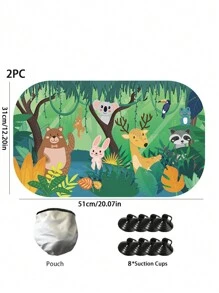 2 件装汽车侧窗网状遮阳板带吸盘，黑色网状遮阳帘隔热防晒