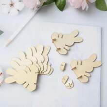 10 pièces Fournitures artisanales de lapin de Pâques, lapin de Pâques en bois à décorer soi-même, décorations en copeaux de bois cadeaux de Pâques