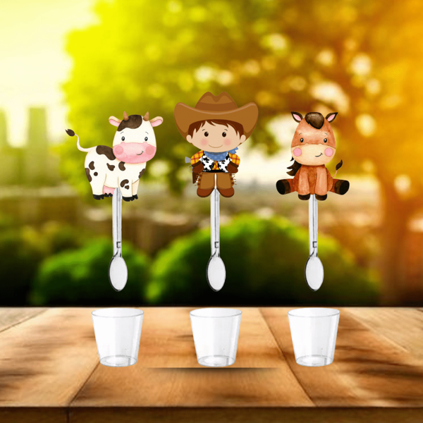 Colherzinha Brigadeiro Tema Fazendinha 50 Unidades