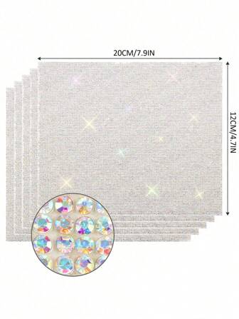 Rhinestone Adhesive Tape, Silver Rhinestone Sticker, Cuttable DIY Craft Tape, For Mirror, Car, Clothing, Gift, Party, Home Decorations