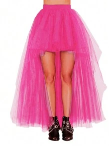 1 Stück farbenfroher, stilvoller asymmetrischer Tüllrock für Damen, Design aus Europa und Amerika, sexy Saum, geeignet für den täglichen Gebrauch und Bühnenauftritte