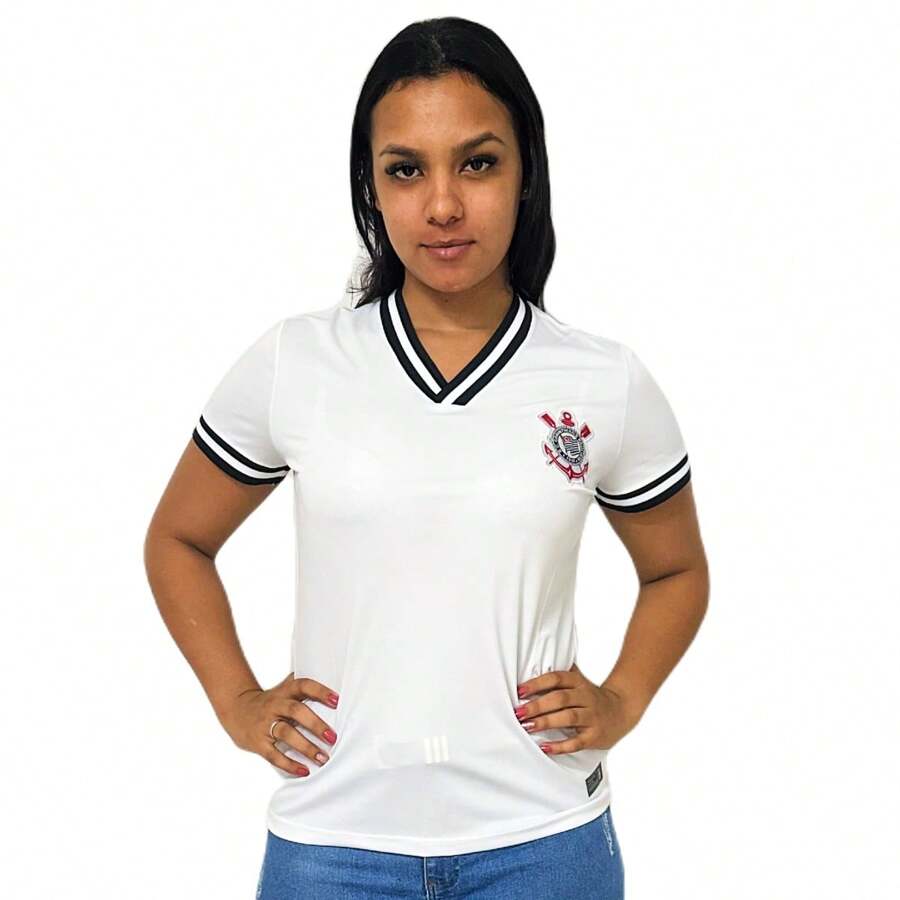 Camisa Corinthians Duo Lines Branca Coimbra - Feminina - Branco - Visão 1