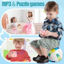 儿童即时打印相机，带卷纸胶卷的即时打印照片相机，3-12 岁儿童迷你学习玩具相机生日假期旅行礼物