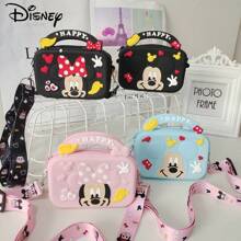 Nouveau sac à main en silicone Disney 2025, sac fourre-tout carré Mickey & Mouse, sac à épaule mignon pour enfants, sac à bandoulière en silicone