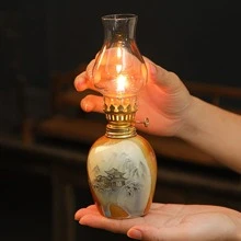 Ceramic Oil Lamp, Indoor & Outdoor Lighting Lamp With Detachable Windproof Cover, Atmosphere Lamp For Praying And Blessing,Home Decor ,Room Decor Gifts Birthday Graduation