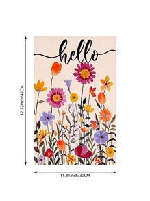 12x18 英寸春季花卉迎宾花园旗帜 - 双面亚麻，户外耐候装饰，适合庭院和草坪 - 彩色 - 查看 9