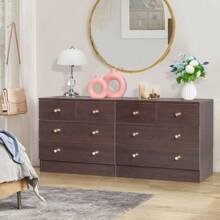 Modern Simple 4-Drawer Dresser Nightstand Brown