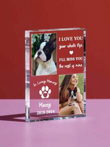 Bloque acrílico personalizado para foto de perro, marco conmemorativo de perro, regalo de condolencias por mascota, regalo para amantes de los perros, bloque de impresión de foto acrílica personalizada - Multicolor - Ver 5