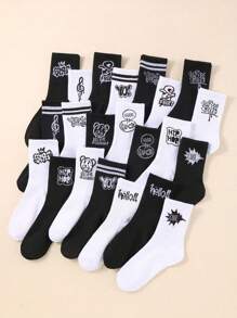 10双随机涂鸦印花儿童袜，速干透气，男女童均适用，媒体独家款 - 彩色 - 查看 8