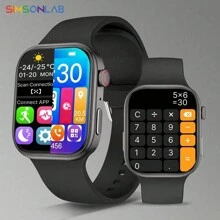 SIMSONLAB 1,83-Zoll Smartwatch, kabelloses Anrufen & Wählen, Multi-Sport-Modi, Anrufbenachrichtigung & -ablehnung, Informationsbenachrichtigung, SMS-Benachrichtigung, kompatibel mit iPhone/Android, Weihnachten, Neujahr, Valentinstag, Feiertags-Geschenk