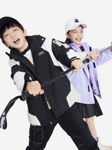 Annil Children's Two-Piece Coats For Both Boys And Girls, Simple, Windproof, Medium To Long Length, And With A Functional Style In Winter. - Purple - View 2