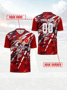 Personalizowana koszulka sportowa, koszulka treningowa z dekoltem w serek dla mężczyzn, drużyna klubowa, nadrukowane imię, numer, logo, wygodne dopasowanie na co dzień, na co dzień, na imprezę, na spotkanie