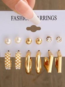 24pcs/12 Pairs Women Pearl Earring Set, Elegant Style Suitable For Daily Wear, Dating, Party, Holiday Gift