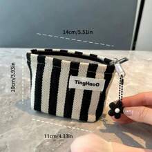 Bolsa de maquillaje de viaje portátil y mini, estuche cosmético multifuncional para toallas sanitarias, lápices labiales, monedero, organizador de maquillaje, bolsa de almacenamiento de maquillaje, estuche de maquillaje pequeño, estuche de viaje, accesorios para maquillaje, bolsa para brochas, contenedor de maquillaje, bolsa cosmética, artículos esenciales de viaje, accesorios para damas, artículos para viaje, útiles escolares, bolsa de maquillaje, estuche de maquillaje, artículos esenciales para vacaciones de invierno 2024, regreso a la escuela - Blanco y Negro - Ver 6