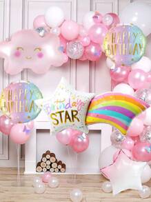 1/11 Stück Regenbogen Wolke Ballon Set, leuchtend rosa & weiße Regenbogen Wolke Party Dekoration, Boho Regenbogen Wolke Girlande, Geburtstags Party Zubehör, Babyparty, Themen Party, Makronen Geburtstag, Geschlechtsoffenbarung, Wolke Geburtstag Dekoration