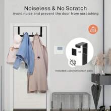 Key Coat Clothes Door Holder Rack Hook Wall Mounted Hanger 6 Hooks Aluminum