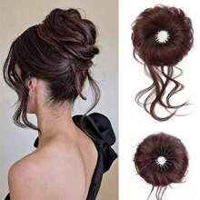 Synthetic Hair Bun Scrunchie, Fake Messy Bun, Natural Fluffy Dish Hair Accessories, Fashionable & Versatile Hair Decoration - Multicolor - View 10