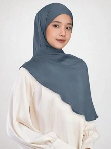 New One Piece Big Size Plain Textured Shine Chiffon Shawl Hijab Basics Arab-Style Ligh Headscarf Malaysia Undercap Headwrap High-Elasticity Scarf Hijab For Girl - Multicolor - View 10