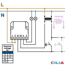 CILA 1pc Relay Switch Impulse 230V  Electromechanical Impulse With Separate Coil Circuit And Contacts With 1 NO Contact - White - View 2