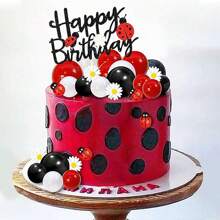 1pc Ladybug Cake Topper Cake Decorations Cake Topper For Spring Ladybug Theme Party Birthday Party Supplies Decorations