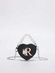 Miniborsetta elegante e carina, stampe di 26 lettere in stile ballerina, borsa a tracolla in PU con manico e porta-monete a forma di rossetto. Può essere utilizzato come porta-monete per rossetto, da portare a spalla o a tracolla. Adatto per uscite, viaggi e shopping. Perfetto come regalo per Natale, Ringraziamento, San Valentino o per il venerdì. Il regalo ideale. Romantico.